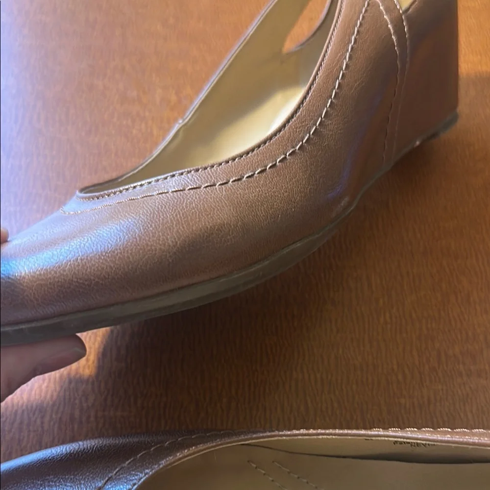 Naturalizer Brown Wedge‎ Shoes with Leather Finish